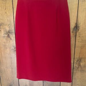 Le Suit Vibrant Red Pencil Skirt